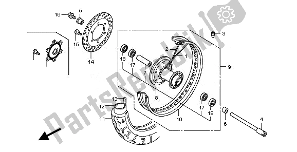 Tutte le parti per il Ruota Anteriore del Honda VT 750C2B 2010