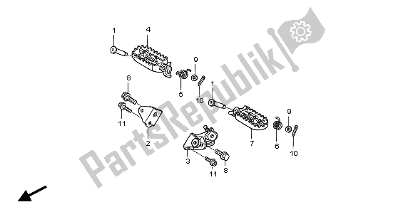 All parts for the Step of the Honda CRF 450X 2007