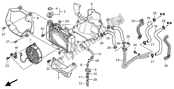 All parts for the Radiator of the Honda PES 150 2006