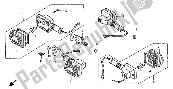 Todas las partes para Guiño de Honda XLR 125R 1998