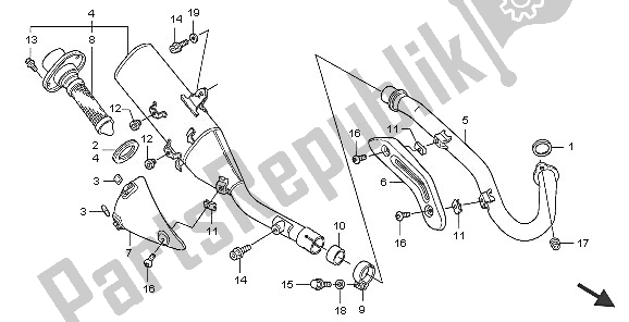 Tutte le parti per il Silenziatore Di Scarico del Honda CRF 450X 2005