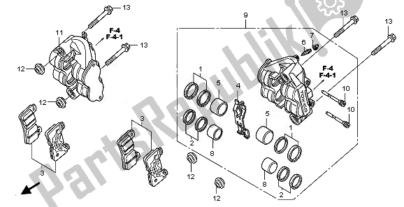 Todas las partes para Pinza De Freno Delantero de Honda CBR 1000 RA 2010