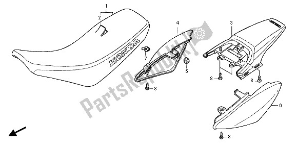 All parts for the Seat & Rear Fender of the Honda CRF 50F 2012