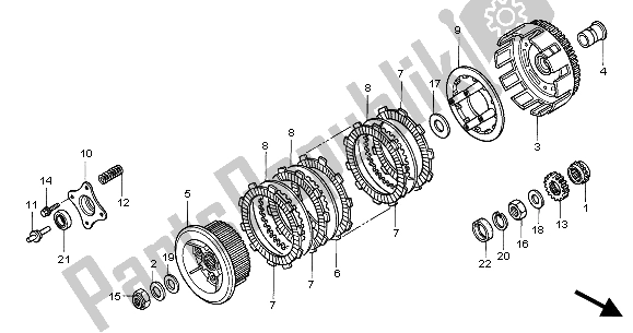 All parts for the Clutch of the Honda CBF 250 2004