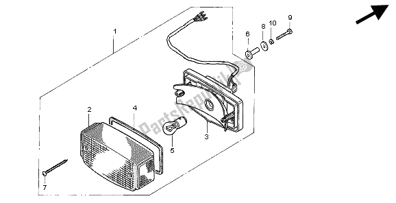 All parts for the Taillight of the Honda VF 750C 1997