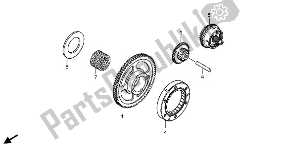 All parts for the Starting Clutch of the Honda TRX 700 XX 2011