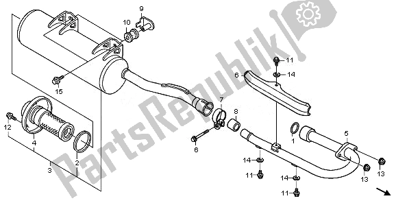 All parts for the Muffler of the Honda TRX 250X 2011