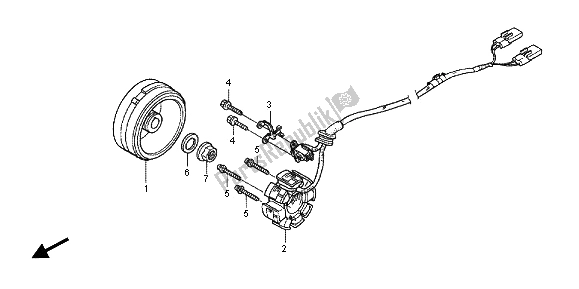 All parts for the Generator of the Honda CRF 150 RB LW 2012