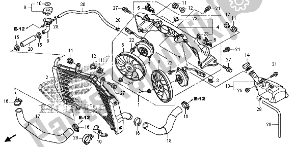 Tutte le parti per il Termosifone del Honda VFR 1200X 2012