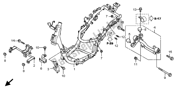 All parts for the Frame Body of the Honda SH 125 2009