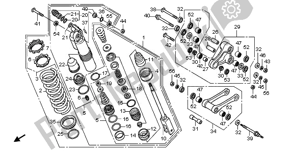 All parts for the Rear Cushion of the Honda CRF 250R 2011