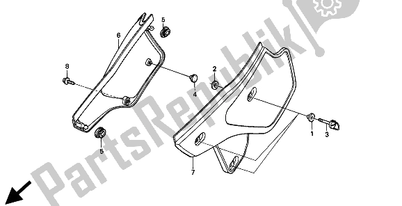 Todas las partes para Cubierta Lateral de Honda XR 250R 1994