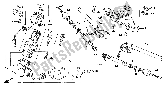 Alle onderdelen voor de Handvatpijp & Hoogste Brug van de Honda CBR 1000 RR 2007