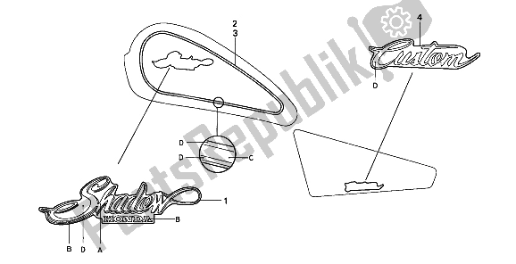 Tutte le parti per il Marchio del Honda VT 600 1992