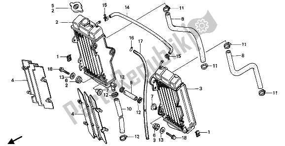 Todas las partes para Radiador de Honda CR 250R 1988