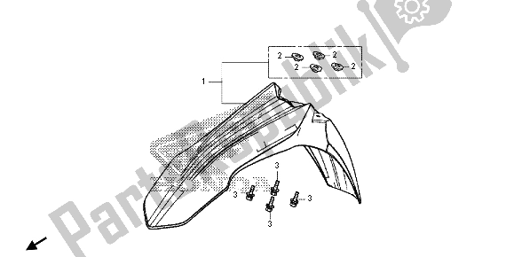 Tutte le parti per il Parafango Anteriore del Honda CRF 450R 2013