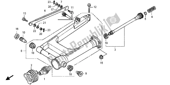 All parts for the Swingarm of the Honda VT 750C2B 2012