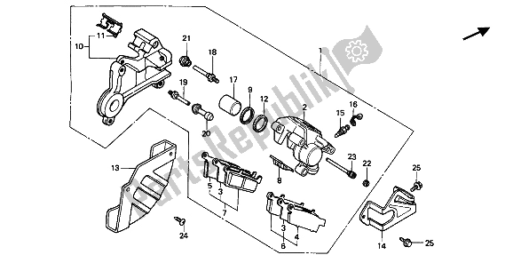 Todas las partes para Panel De Freno Trasero de Honda CR 250R 1987