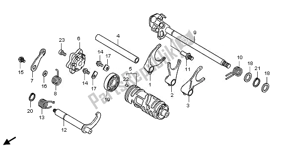 All parts for the Gear Shift Drum & Gear Shift Fork of the Honda TRX 700 XX 2011