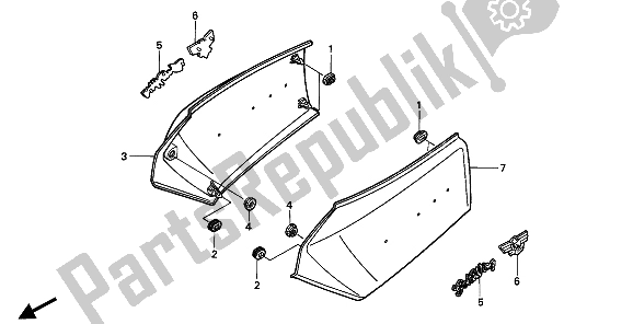 All parts for the Side Cover of the Honda GL 1500 SE 1994