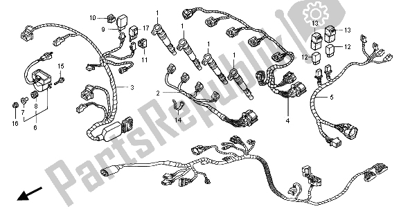 All parts for the Sub Harness of the Honda CBR 600F 2001