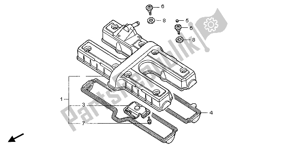 All parts for the Cylinder Head Cover of the Honda CB 750F2 1995