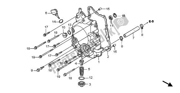 All parts for the Right Crankcase Cover of the Honda SH 150 2009