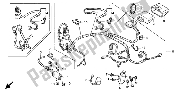 Tutte le parti per il Cablaggio del Honda CRF 450R 2009