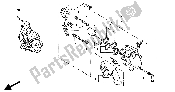 Tutte le parti per il Pinza Freno Anteriore del Honda CB 600F2 Hornet 2000