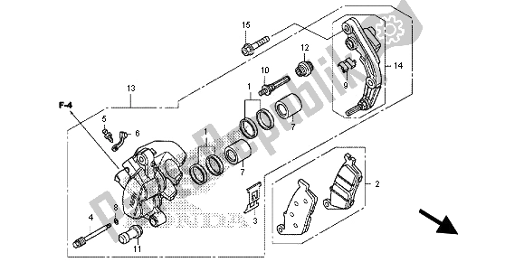 All parts for the Front Brake Caliper of the Honda NC 700S 2012