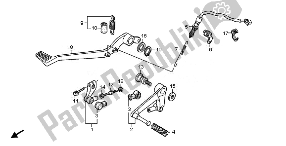 All parts for the Pedal of the Honda XL 1000V 2008