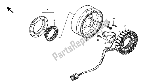 Todas as partes de Gerador do Honda TRX 500 FA Foretrax Foreman 2007