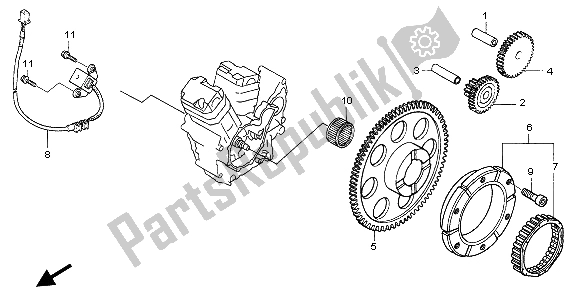 All parts for the Pulse Generator & Starting Clutch of the Honda NT 650V 1998