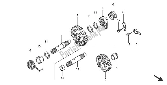 All parts for the Kick Starter Spindle of the Honda CRF 450R 2005