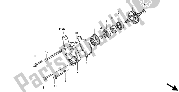 Todas las partes para Bomba De Agua de Honda CRF 250X 2004