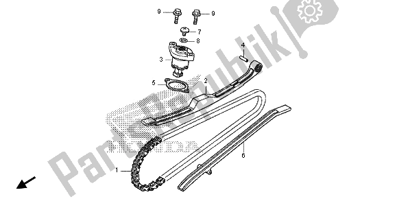 All parts for the Cam Chain & Tensioner of the Honda SH 125 AD 2013