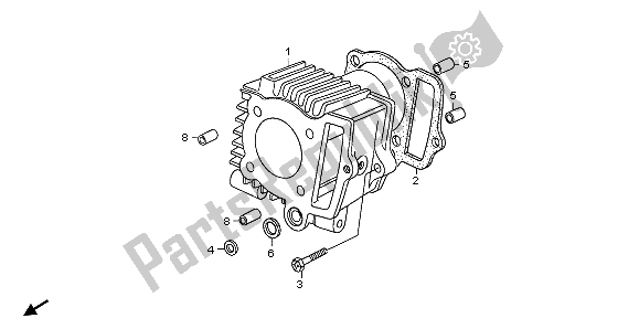 All parts for the Cylinder of the Honda CRF 70F 2007