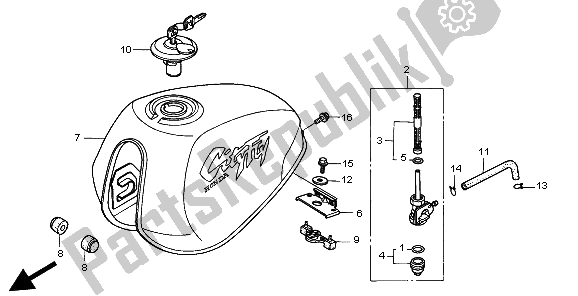 Tutte le parti per il Serbatoio Di Carburante del Honda CLR 125 1998