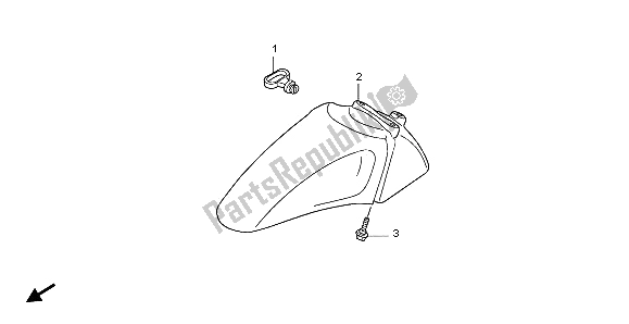 All parts for the Front Fender of the Honda SH 150 2009