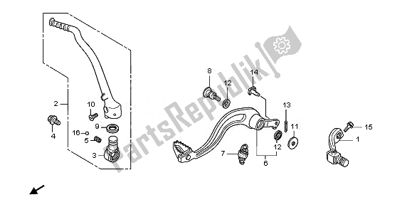 All parts for the Pedal & Kick Starter Arm of the Honda CRF 250R 2011