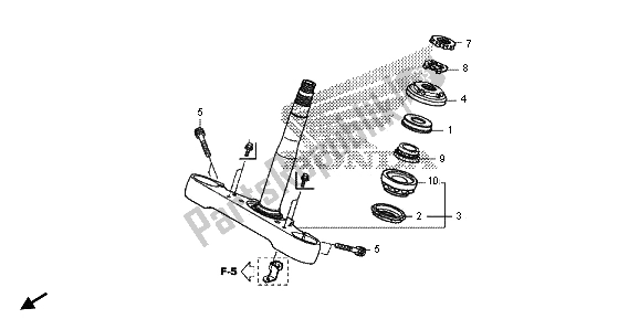 All parts for the Steering Stem of the Honda VT 1300 CXA 2013