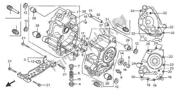 All parts for the Crankcase of the Honda FJS 600D 2005
