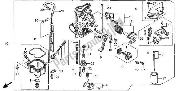 Toutes les pièces pour le Carburateur du Honda XR 400R 2000