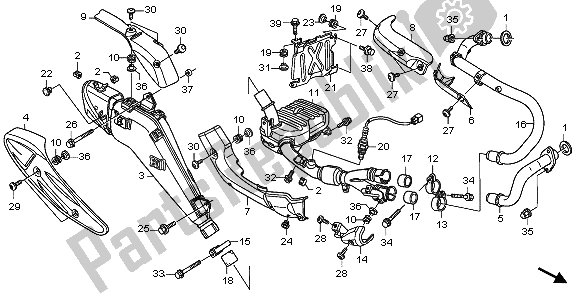 All parts for the Exhaust Muffler of the Honda XL 700 VA Transalp 2009