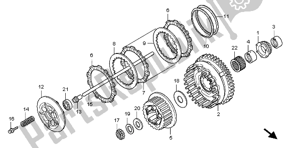 All parts for the Clutch of the Honda CBF 1000T 2009