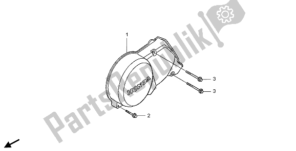 All parts for the Left Crankcase Cover of the Honda CRF 50F 2009