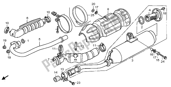 Tutte le parti per il Silenziatore Di Scarico del Honda TRX 500 FA Foretrax Foreman 2007