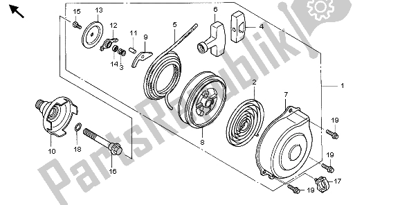 All parts for the Recoil Starter of the Honda TRX 400 FA Fourtrax Rancher AT 2006