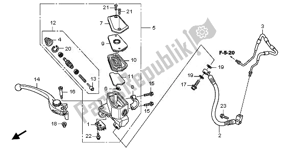 Tutte le parti per il Fr. Pompa Freno del Honda VFR 1200 FDA 2010