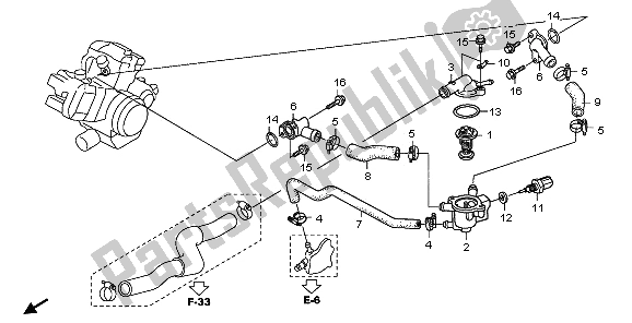 Tutte le parti per il Tubo Dell'acqua del Honda XL 1000 VA 2009